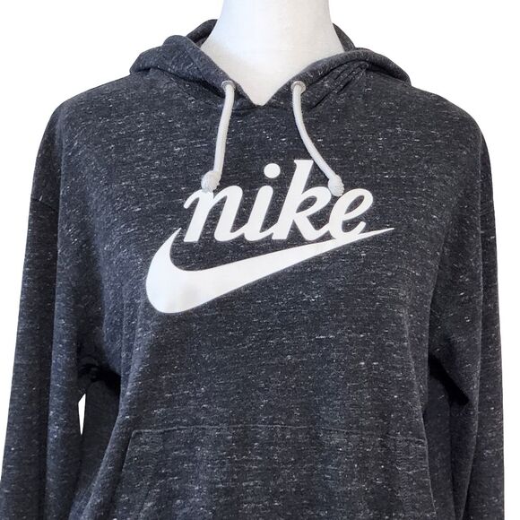 Nike Sportswear Vintage Crew Hoodie Women's S Black Marl Sweatshirt Athletic - Picture 3 of 10